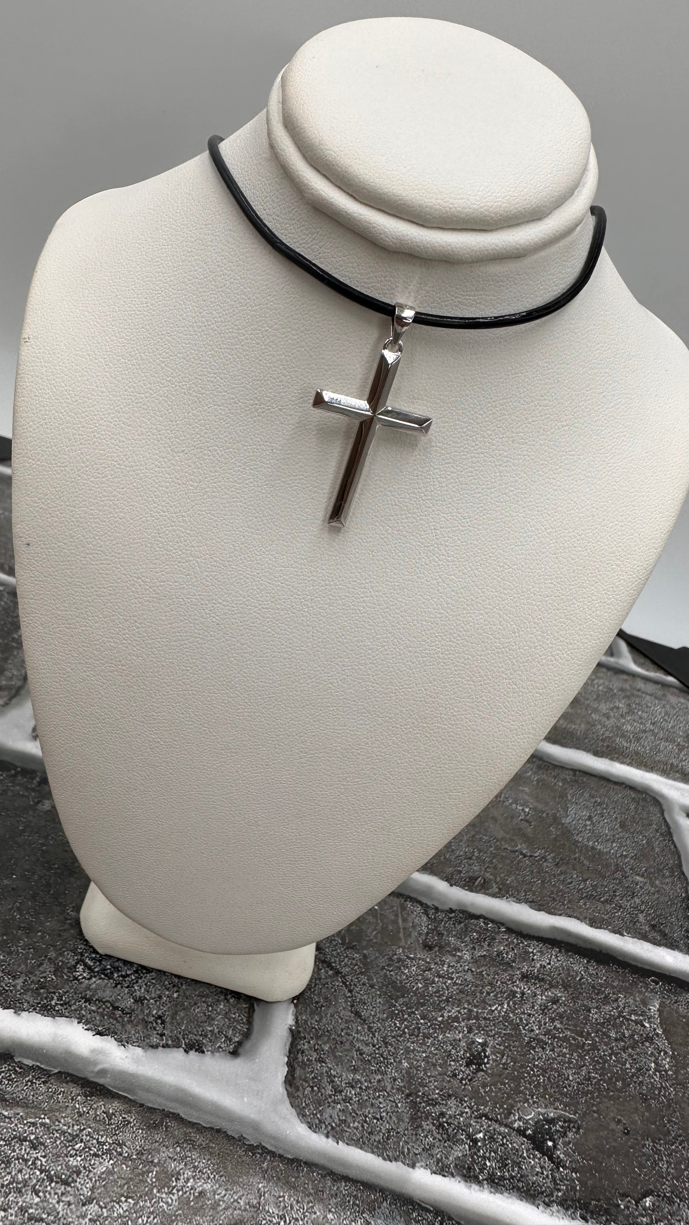 Classic Leather Cross Necklace