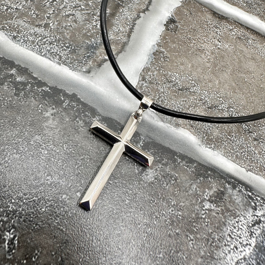 Classic Leather Cross Necklace