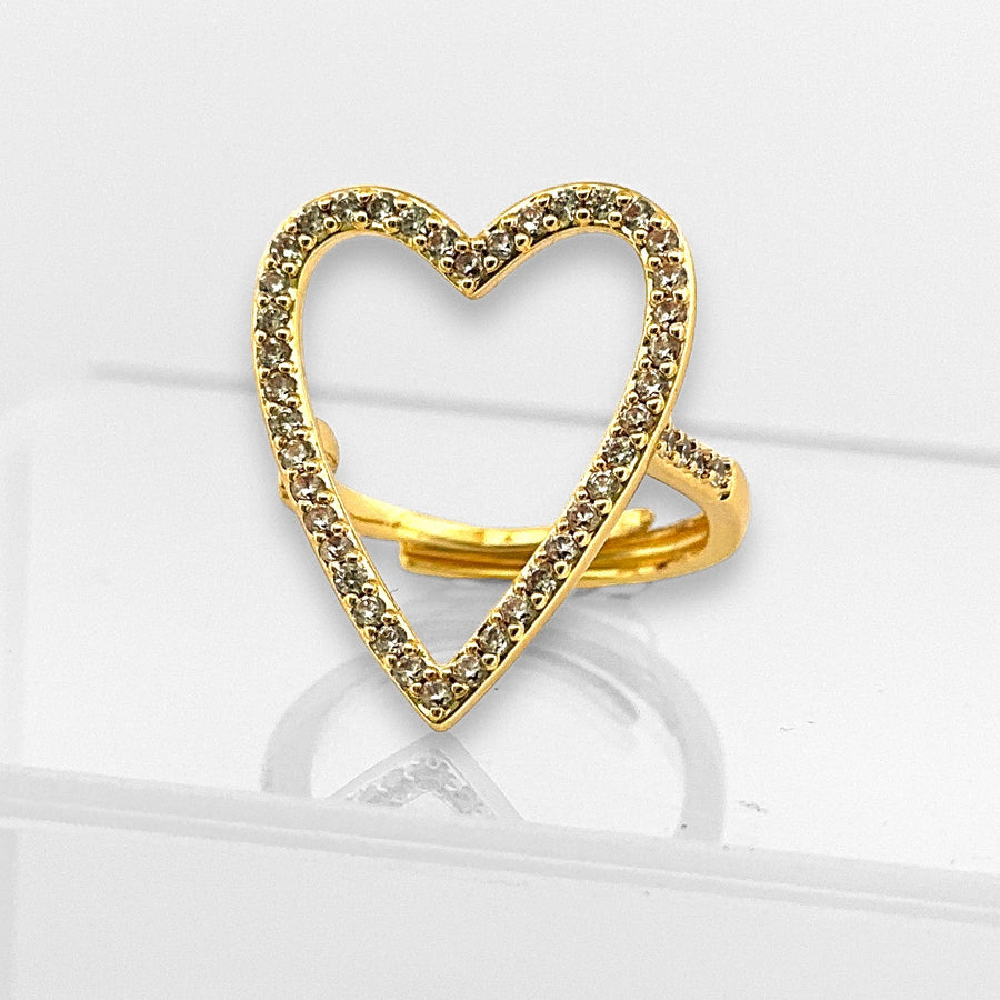 Open Heart Zirconium Ring