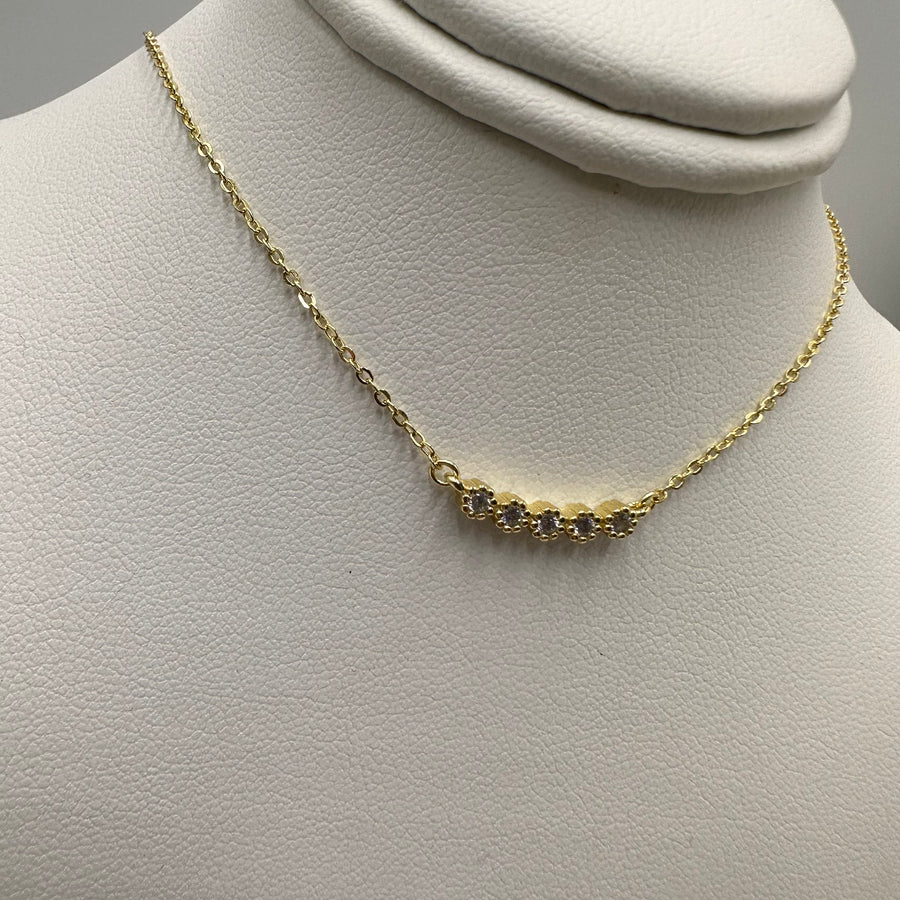 Line Zirconium Necklace