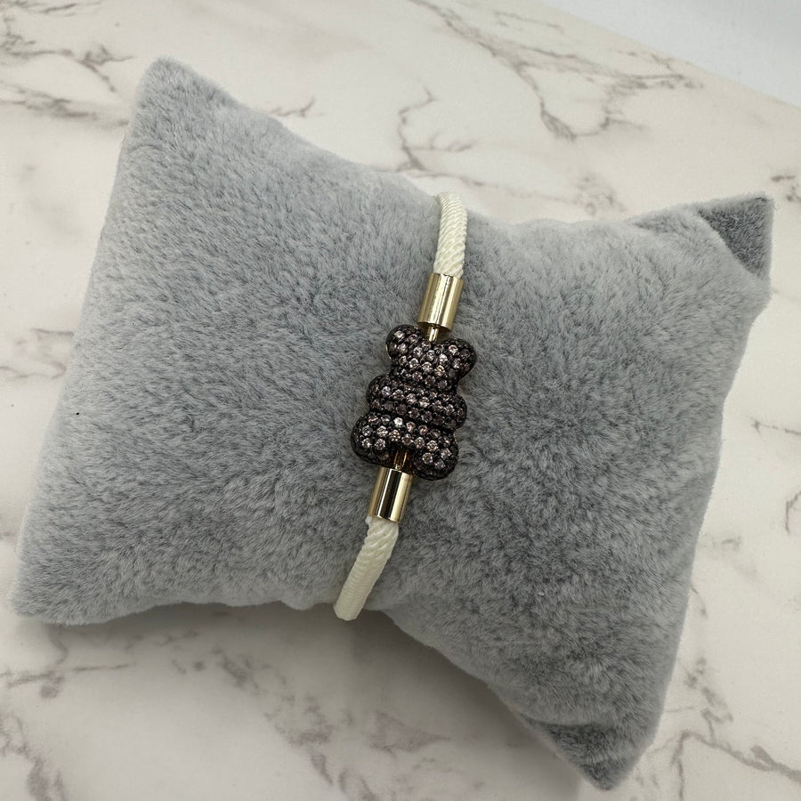 Teddy Bear Zirconium Cord Bracelet