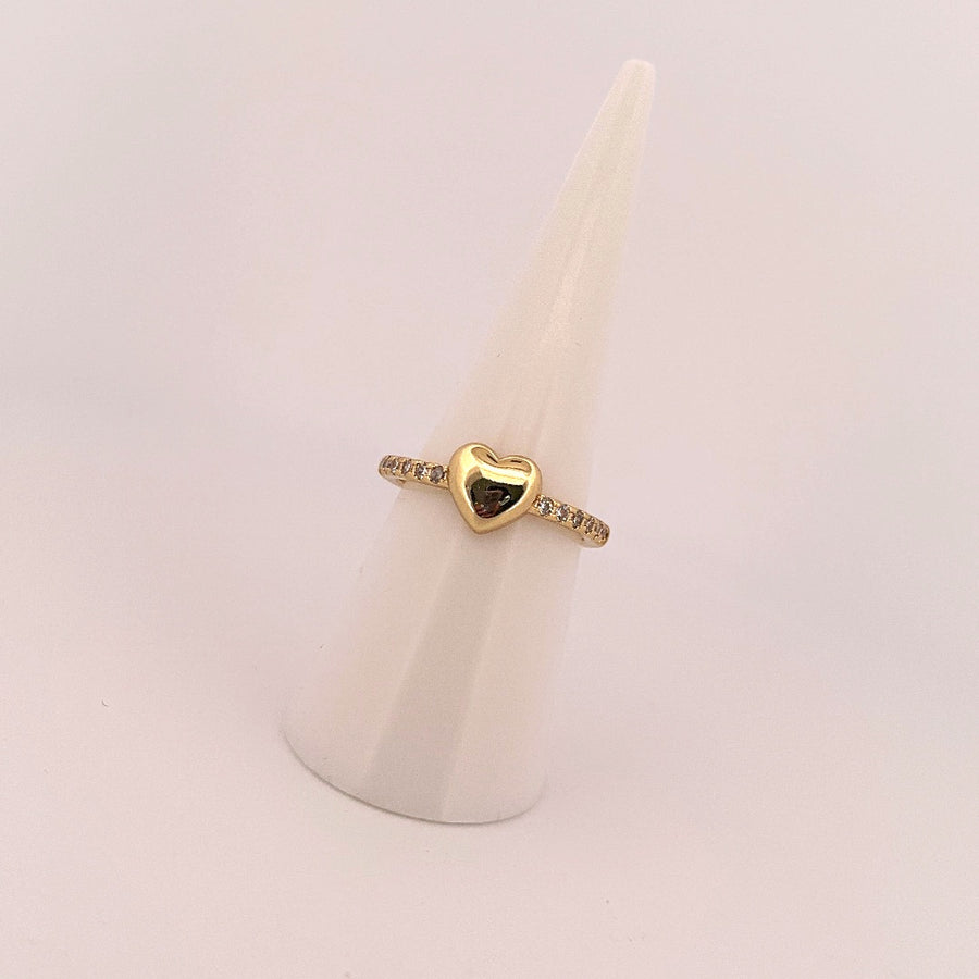 Gold Zirconium Star and Heart Ring