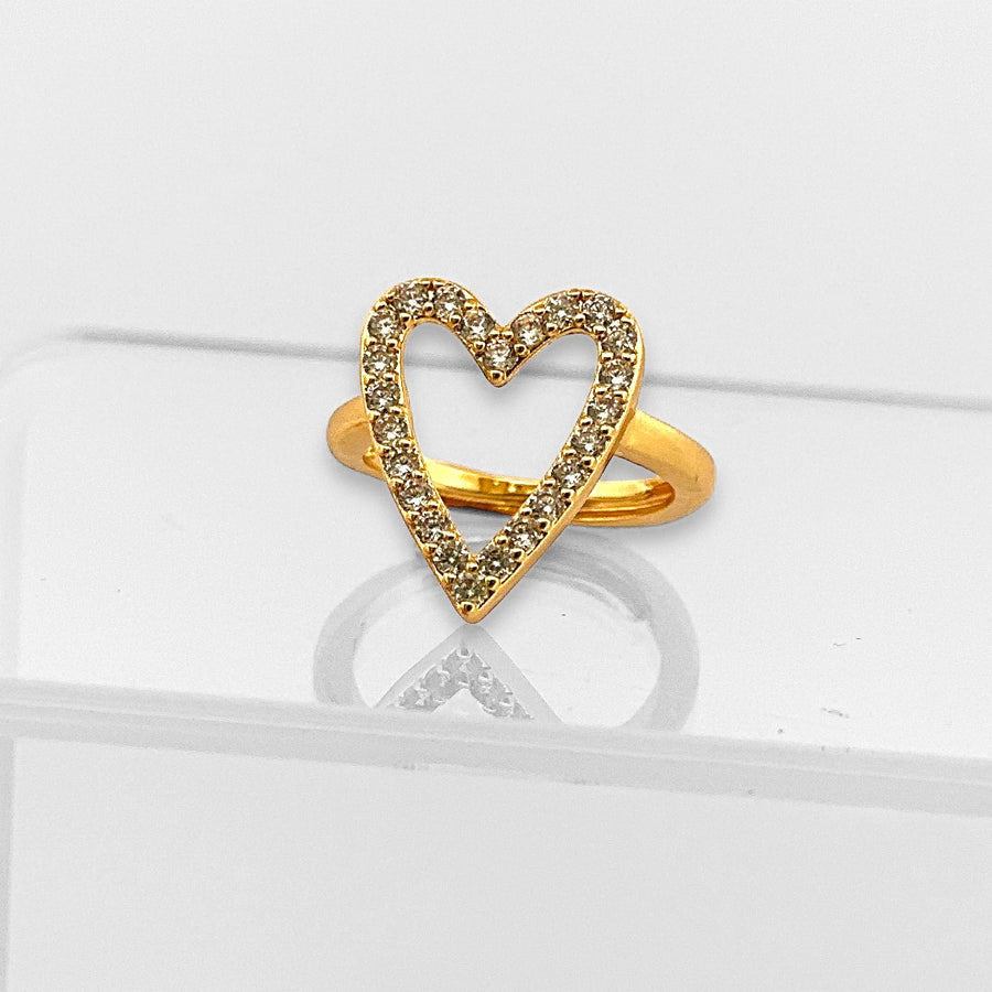 Open Heart Zirconium Ring