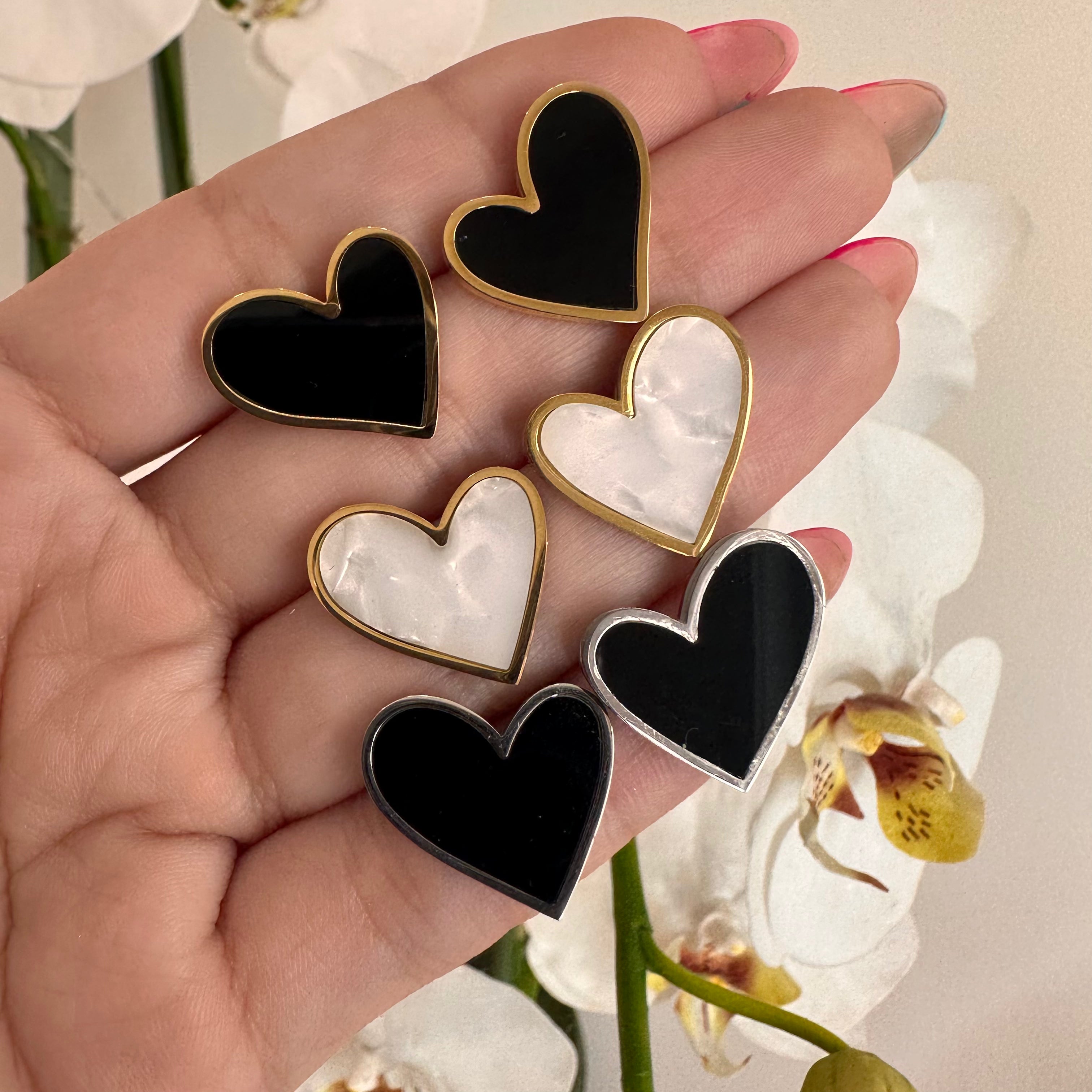 Stone Hearts Earrings