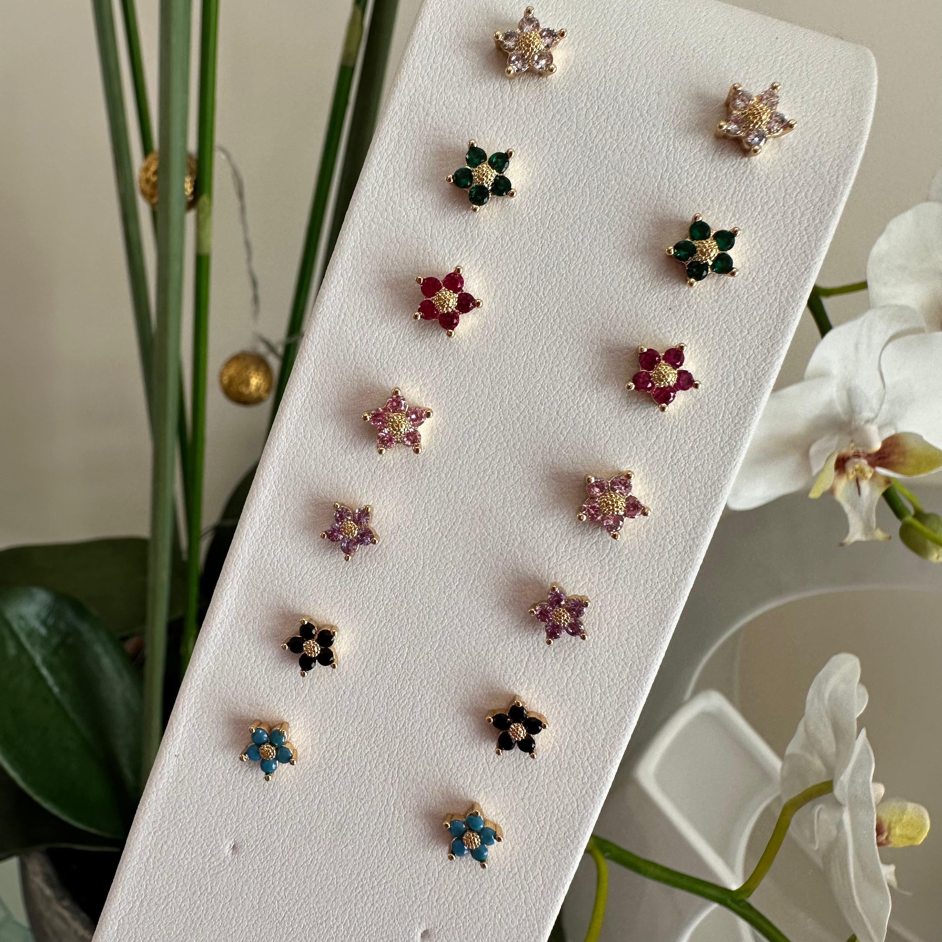 Sweet Crystal Flower Earrings