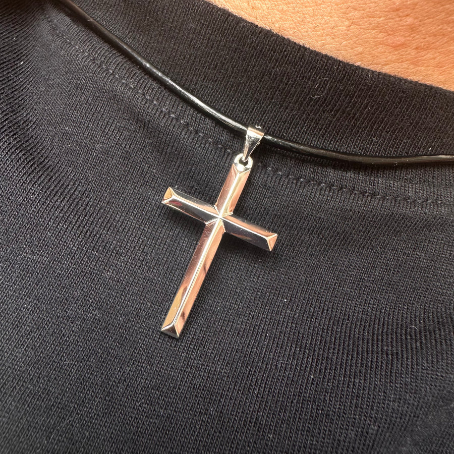 Classic Leather Cross Necklace