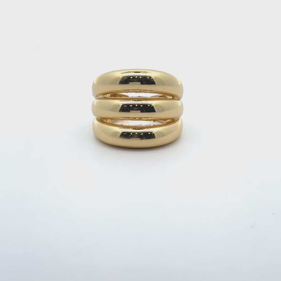 Triple Chunky Lines Ring