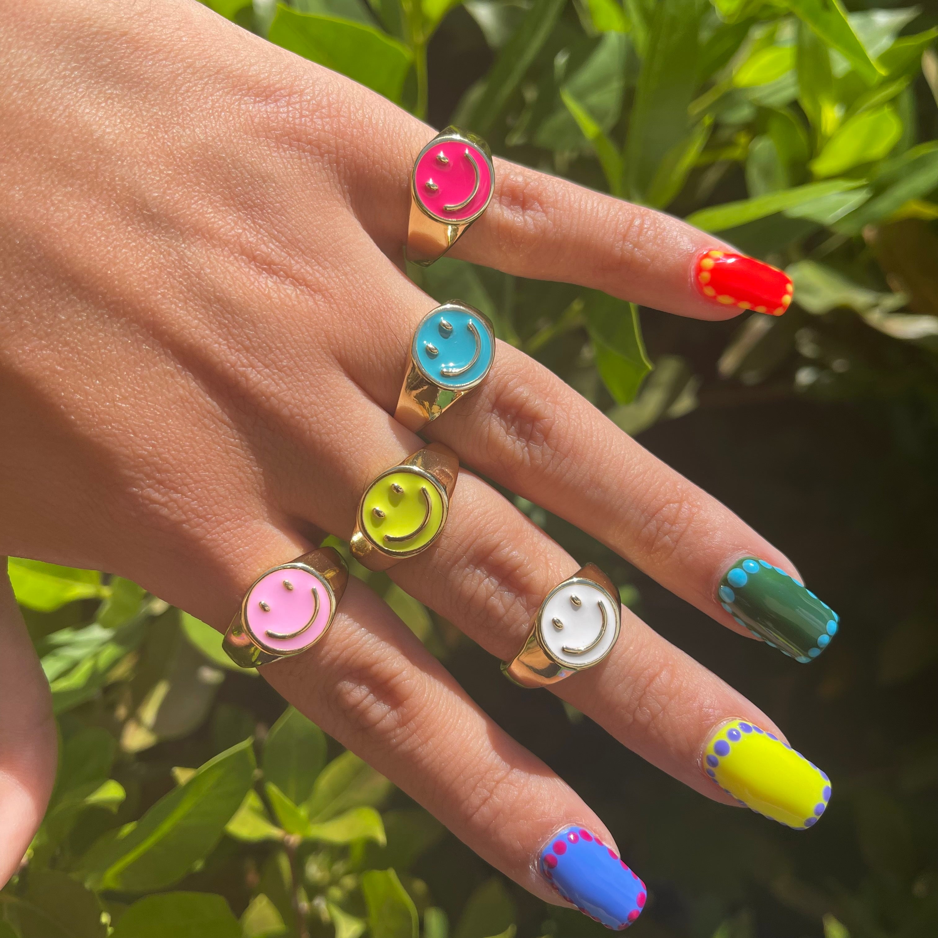 Summer Smiley Face Ring