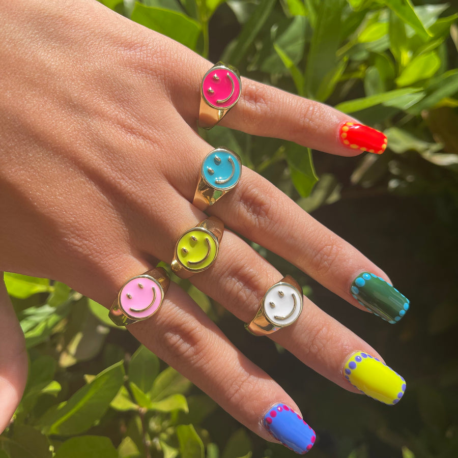 Summer Smiley Face Ring