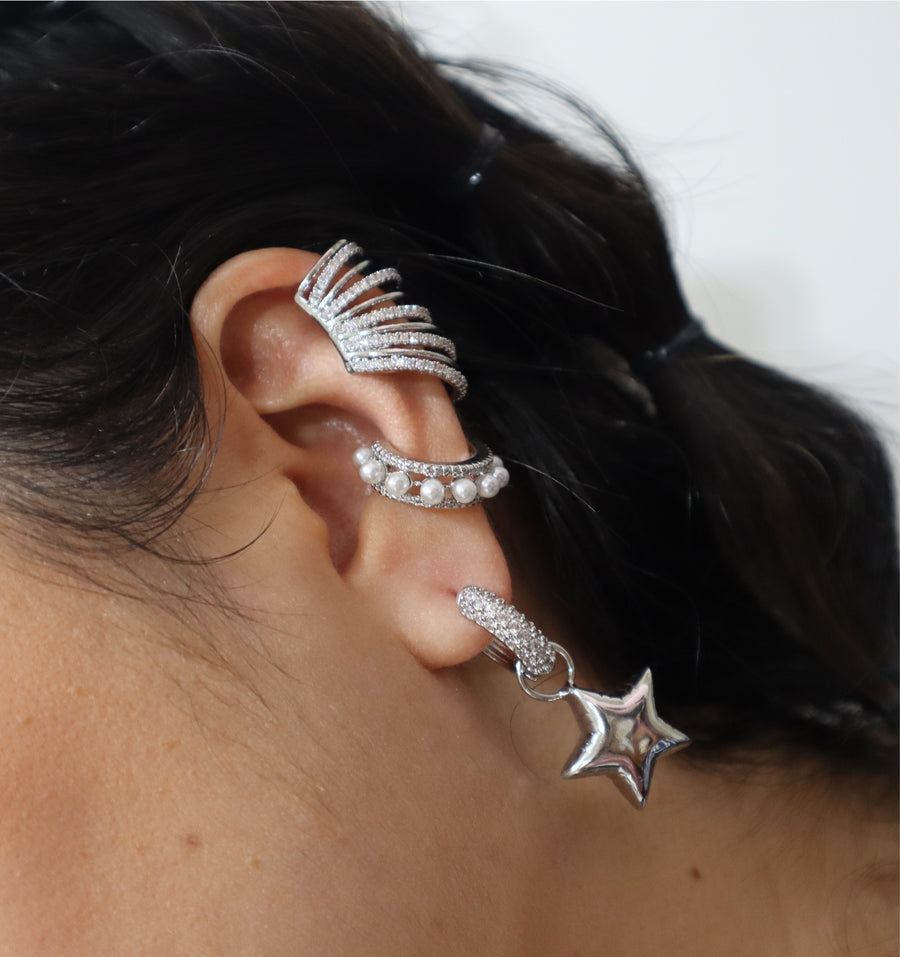 Pearls Zirconium Earcuff