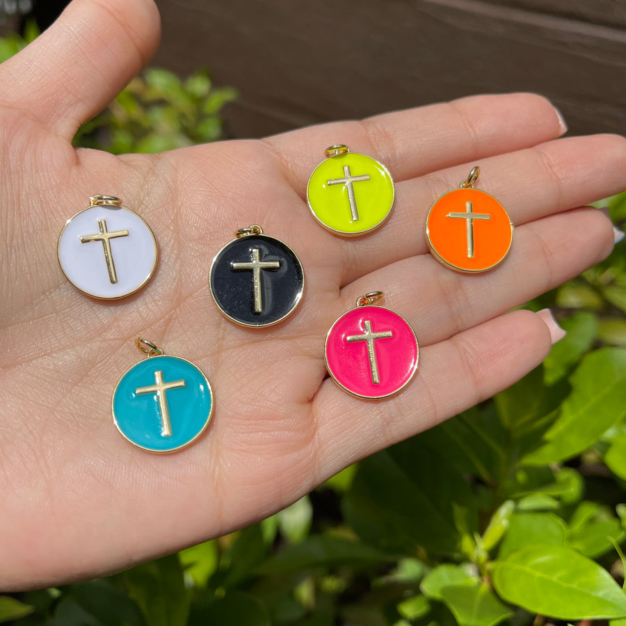 Neon Cross Charm