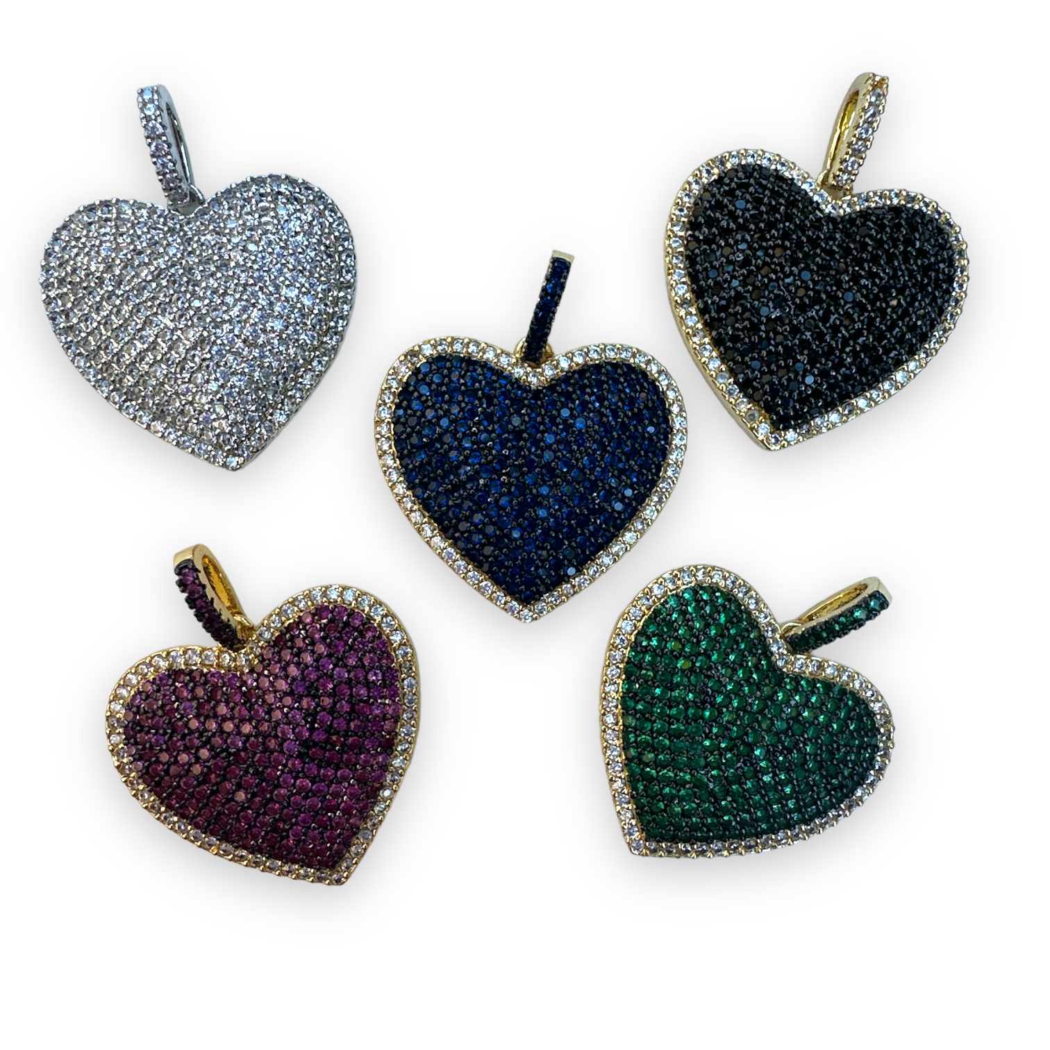 Heart Color Full Zirconium Charm