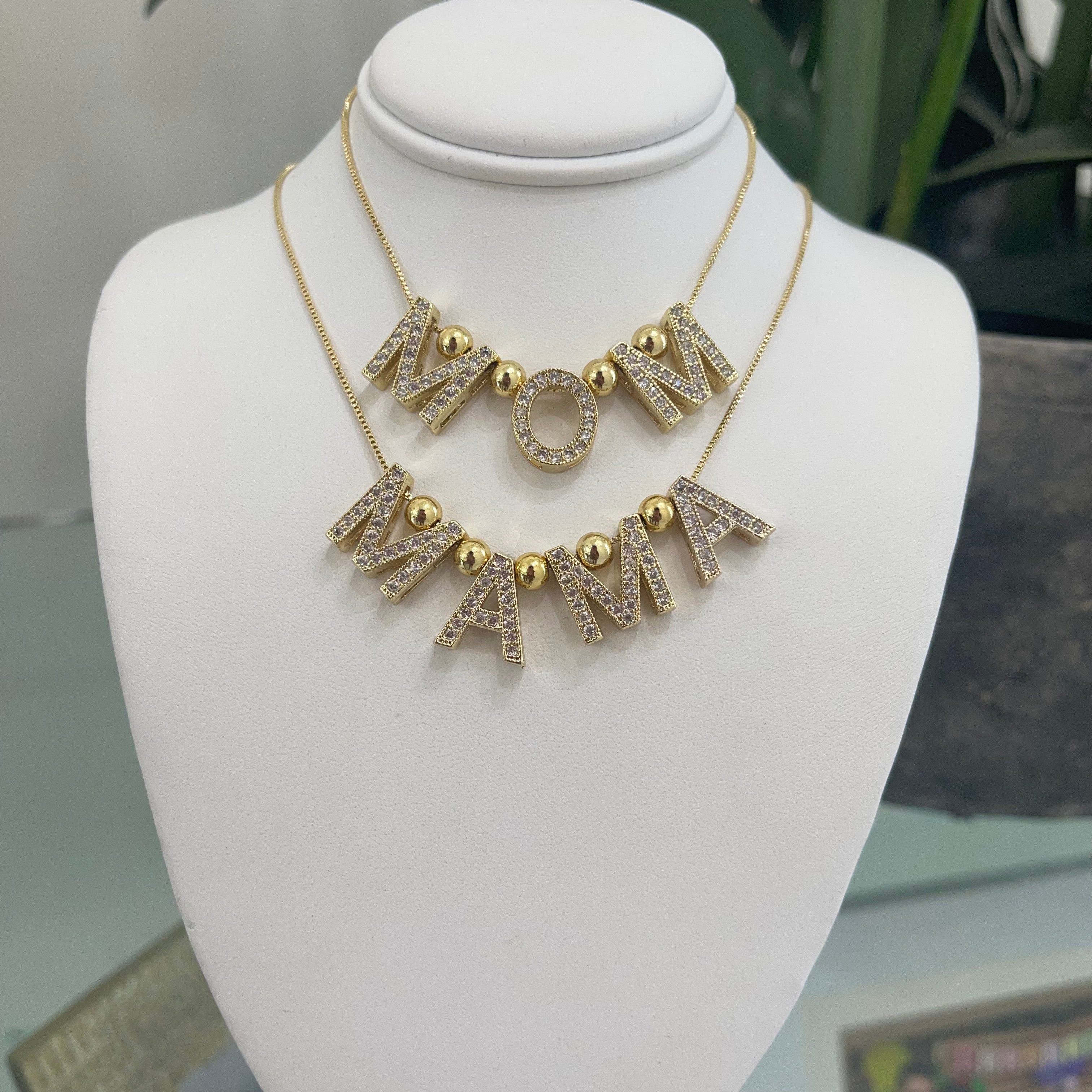 Full Zirconium Mom Necklace