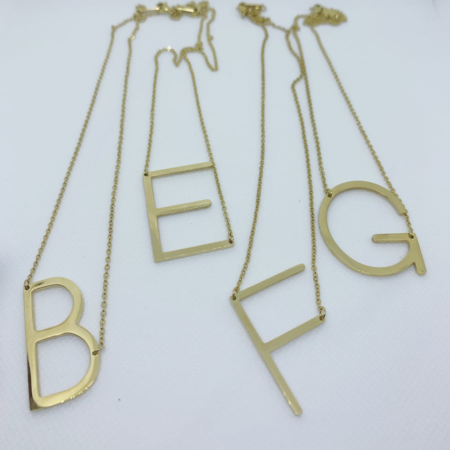 Big Initial Letter Necklace