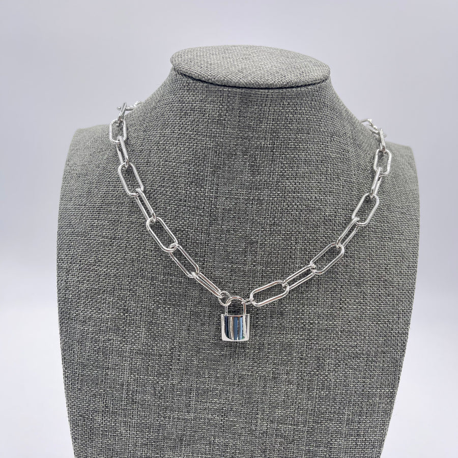 Silver Paper Clip Necklace