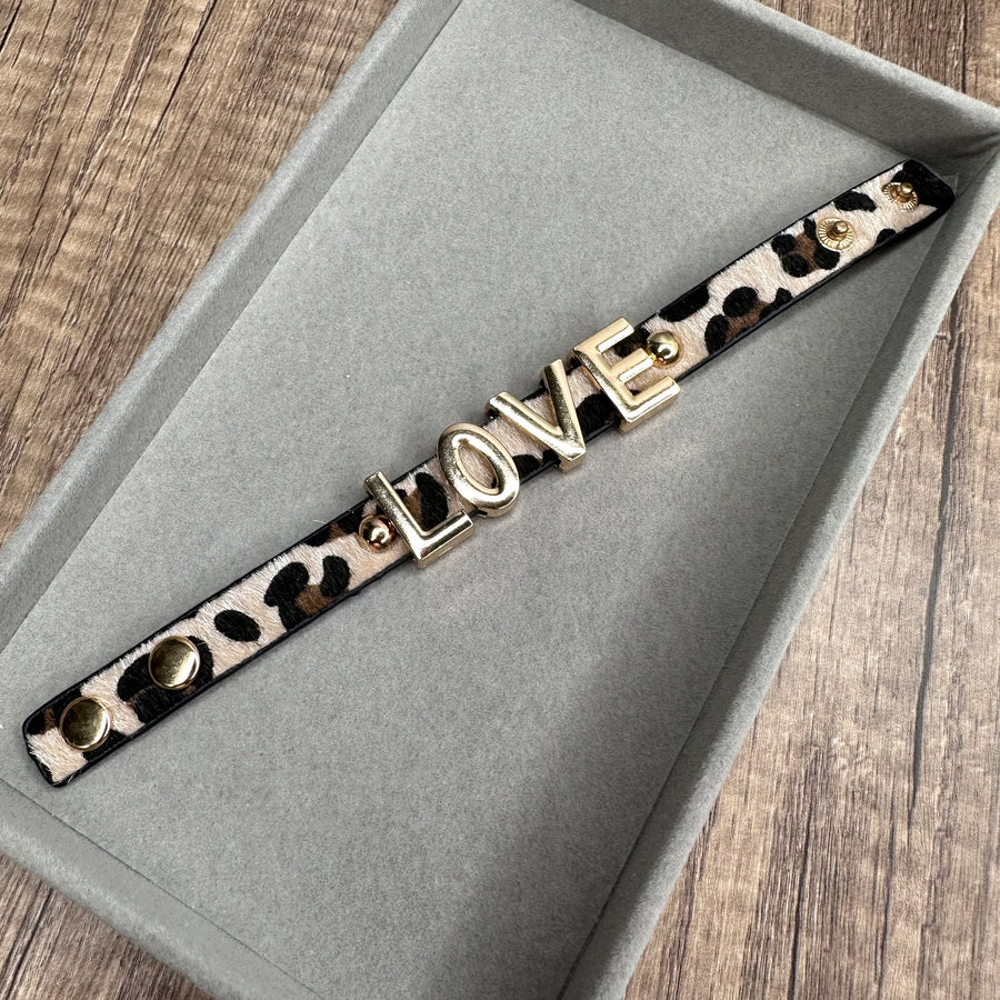 LOVE Animal Print Bracelet