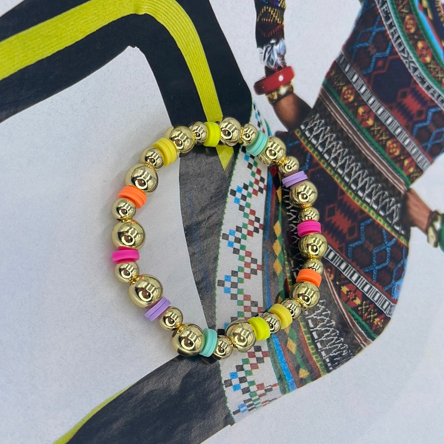 Rainbow Gold Beads Bracelet