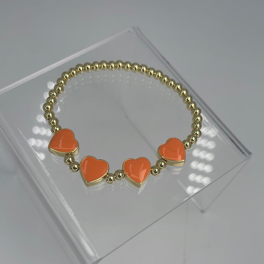 Enamel Hearts Beaded Bracelet