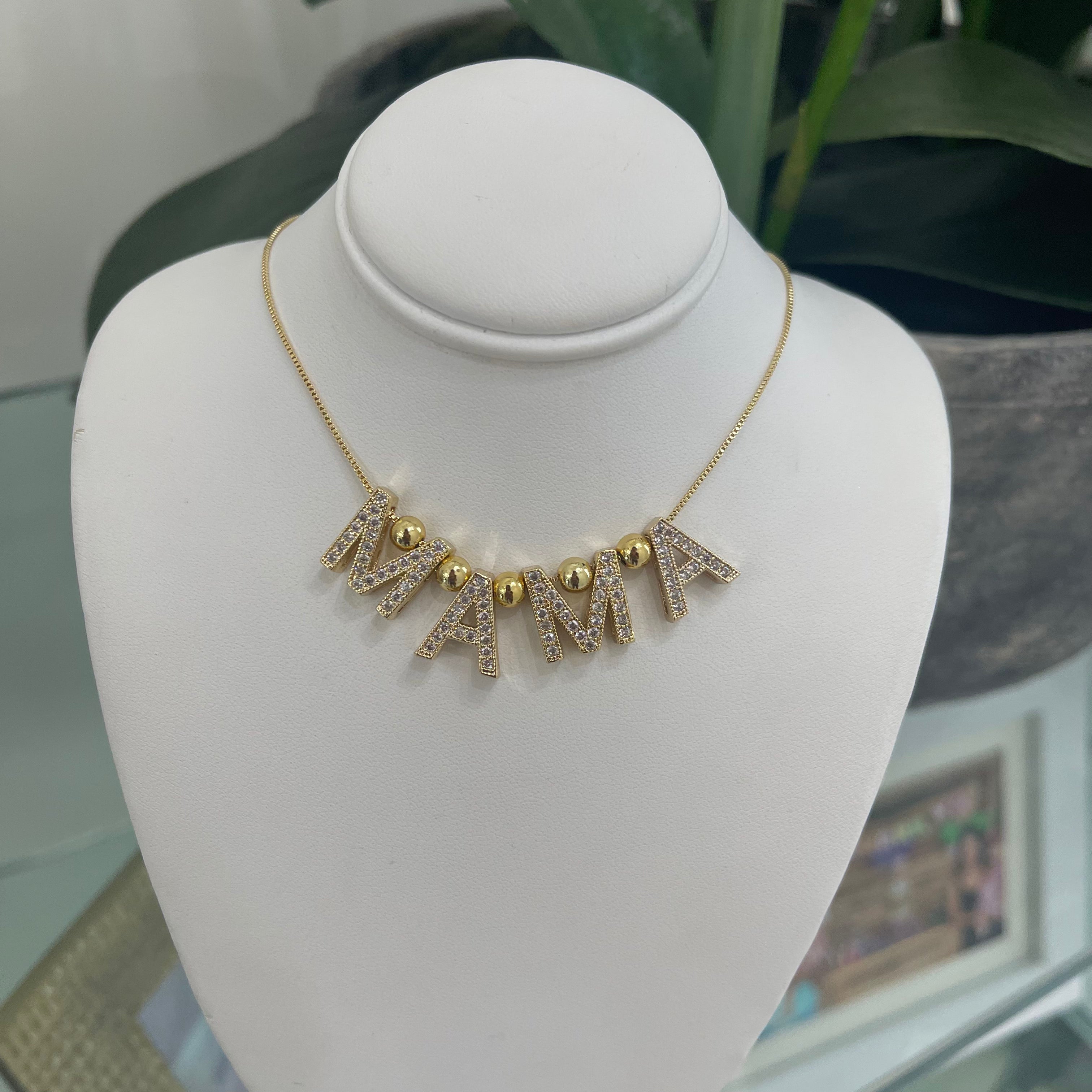 Full Zirconium Mom Necklace