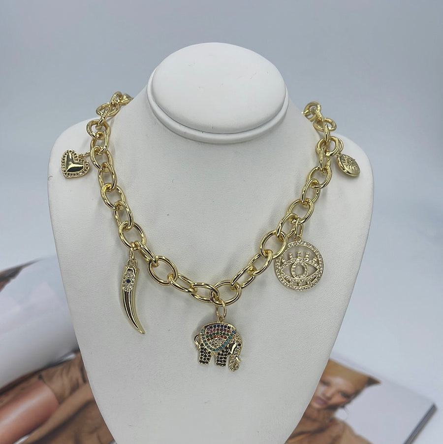 Mix Charm Necklace Elephant