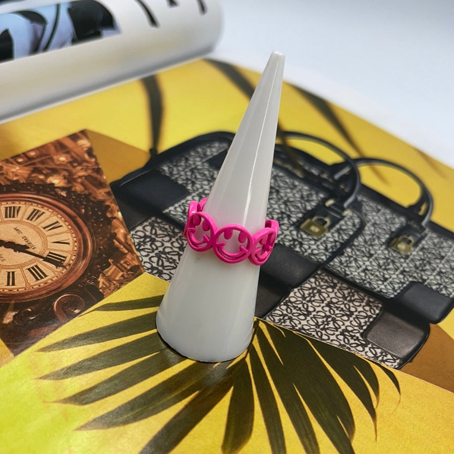 Smiley Face Enamel Ring