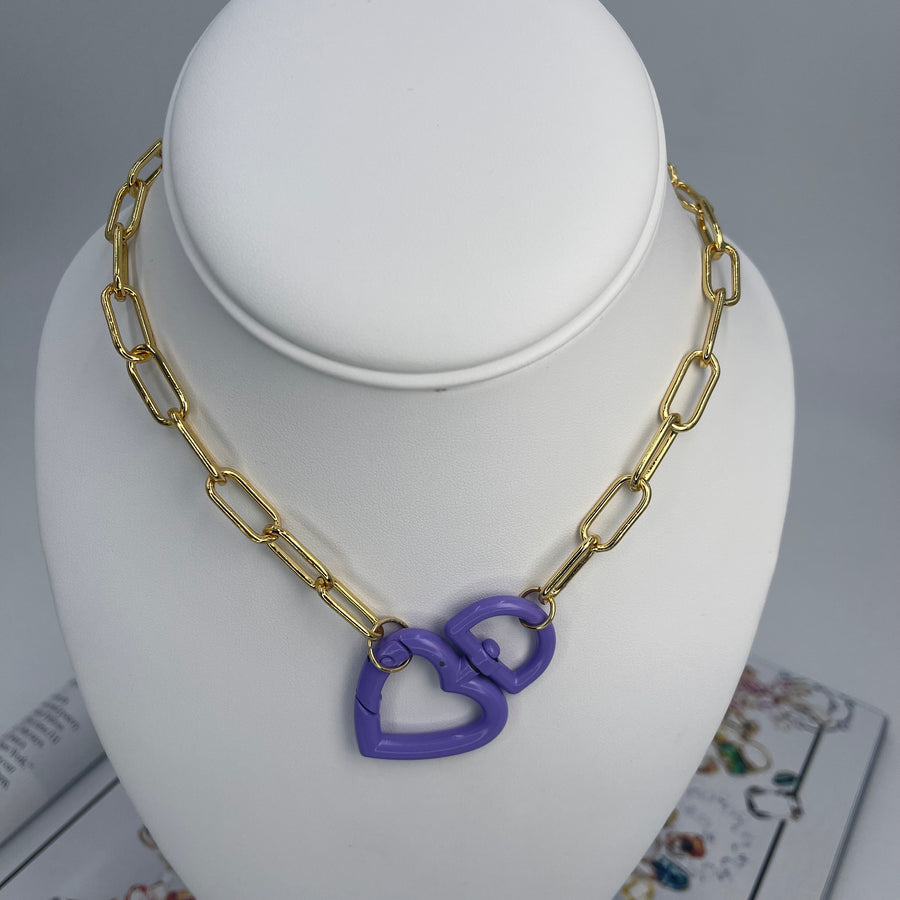 Chunky Lock Heart Necklace