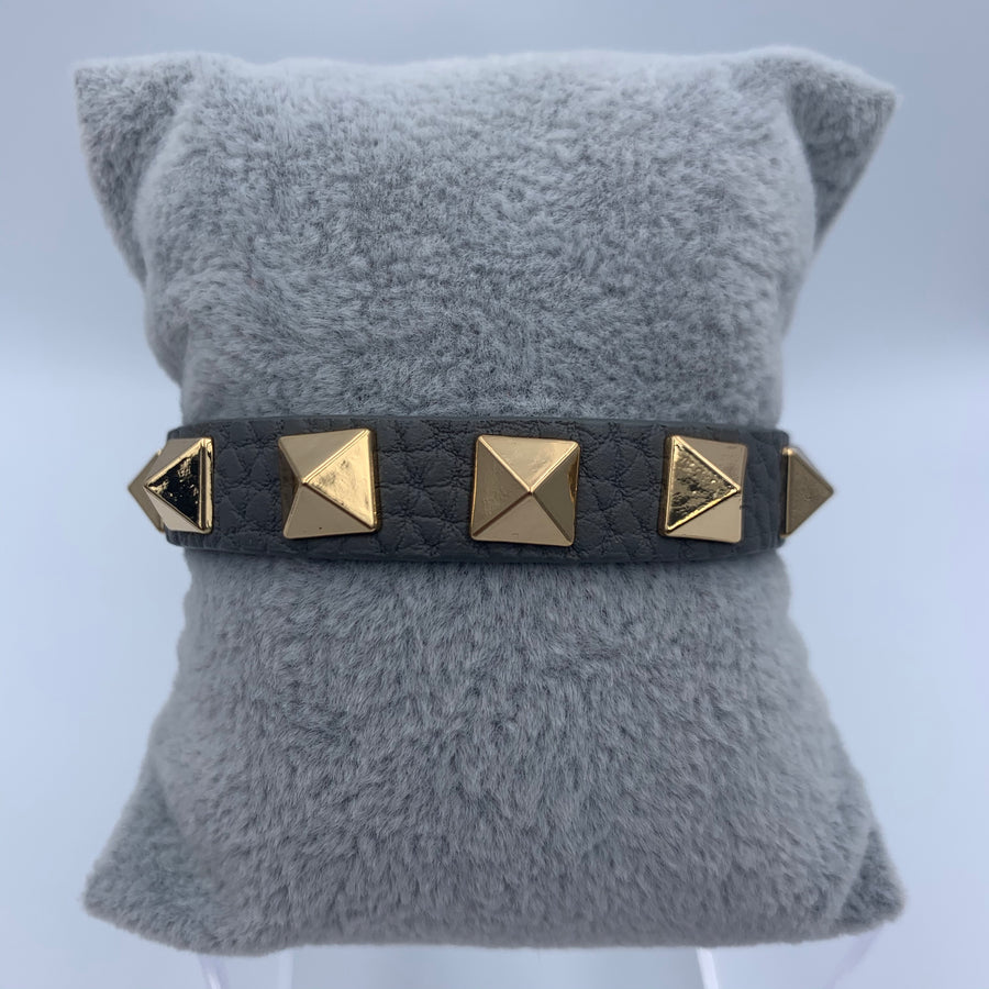 Leather Pyramids Bracelet