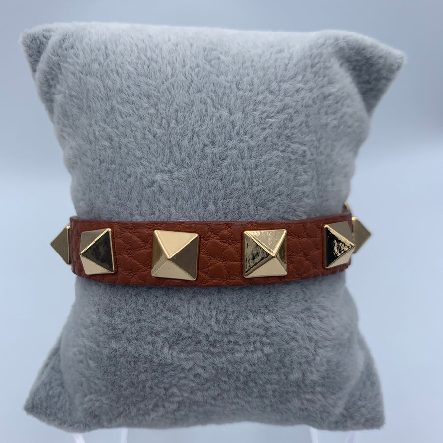 Leather Pyramids Bracelet