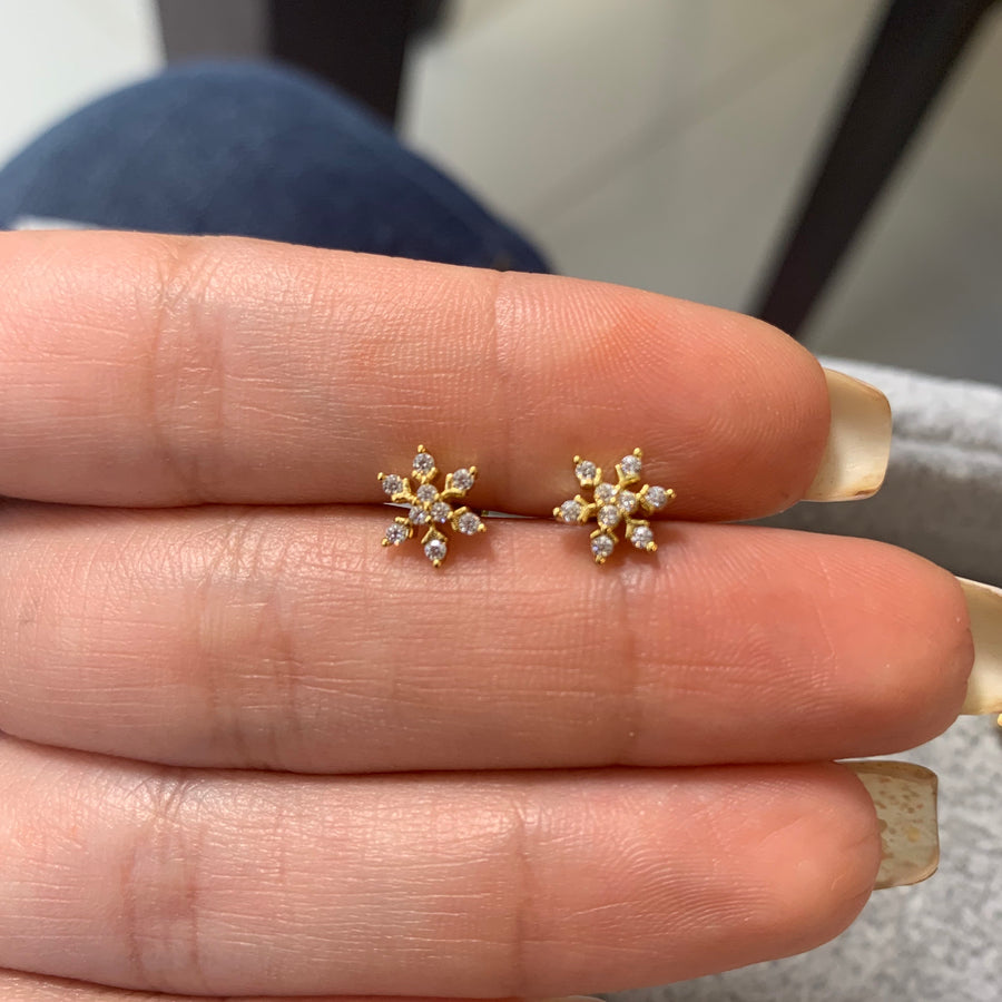 Snowflakes Earrings Piercing