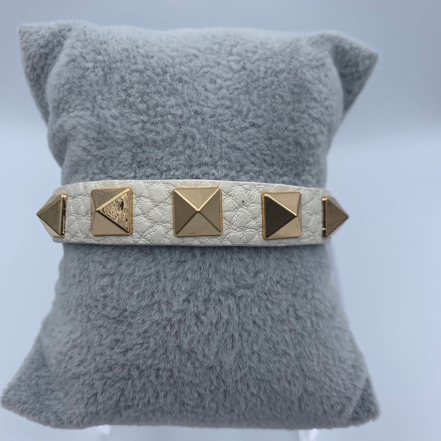 Leather Pyramids Bracelet