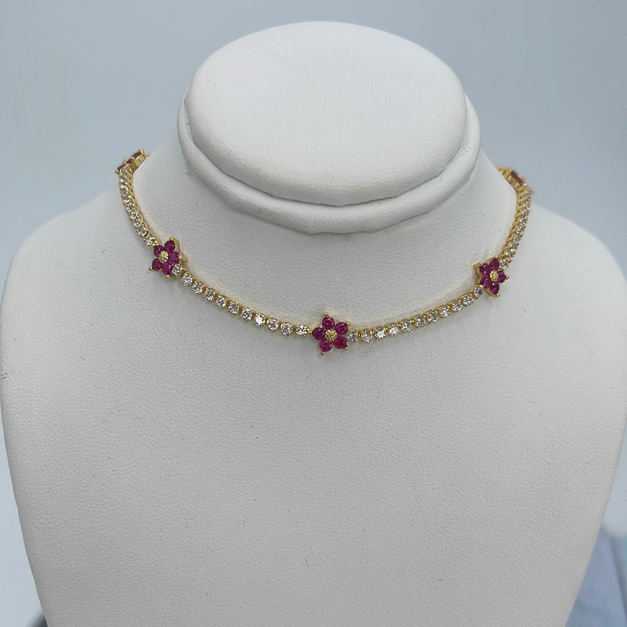 Sweet Flower Crystal Choker