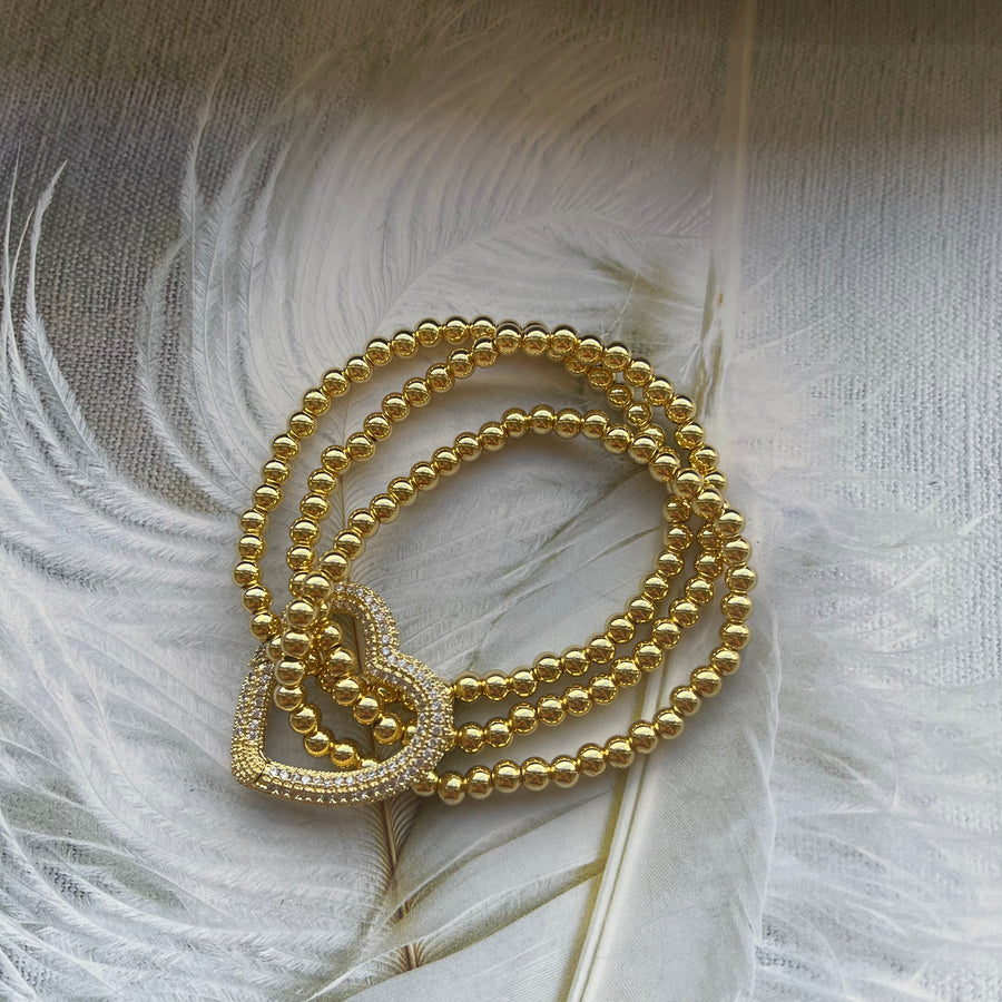 Three Gold Beads Bracelet