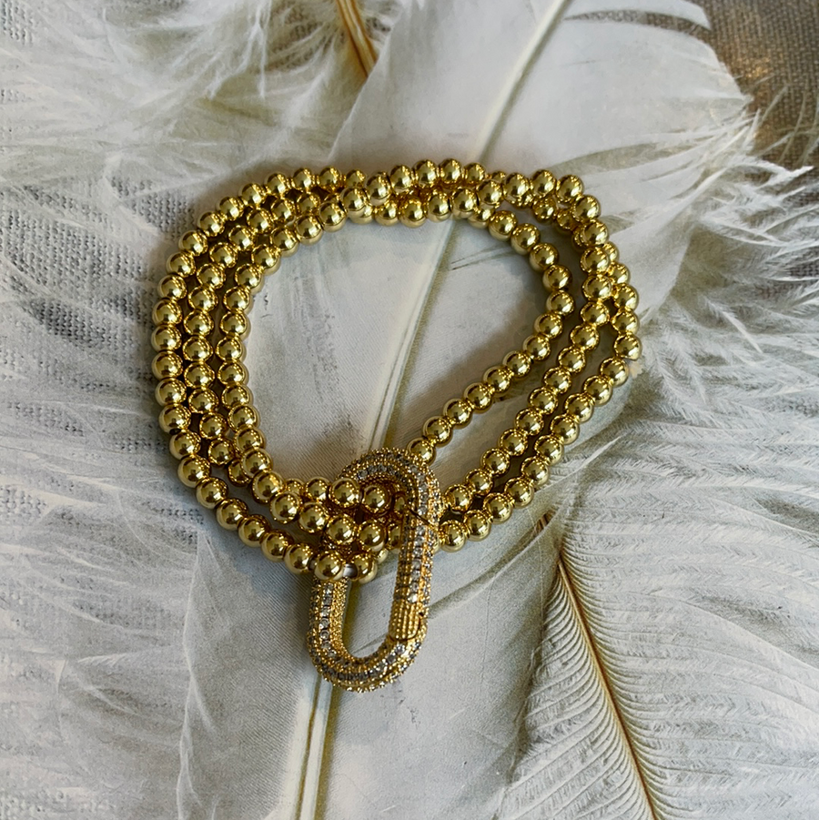 Three Gold Beads Bracelet