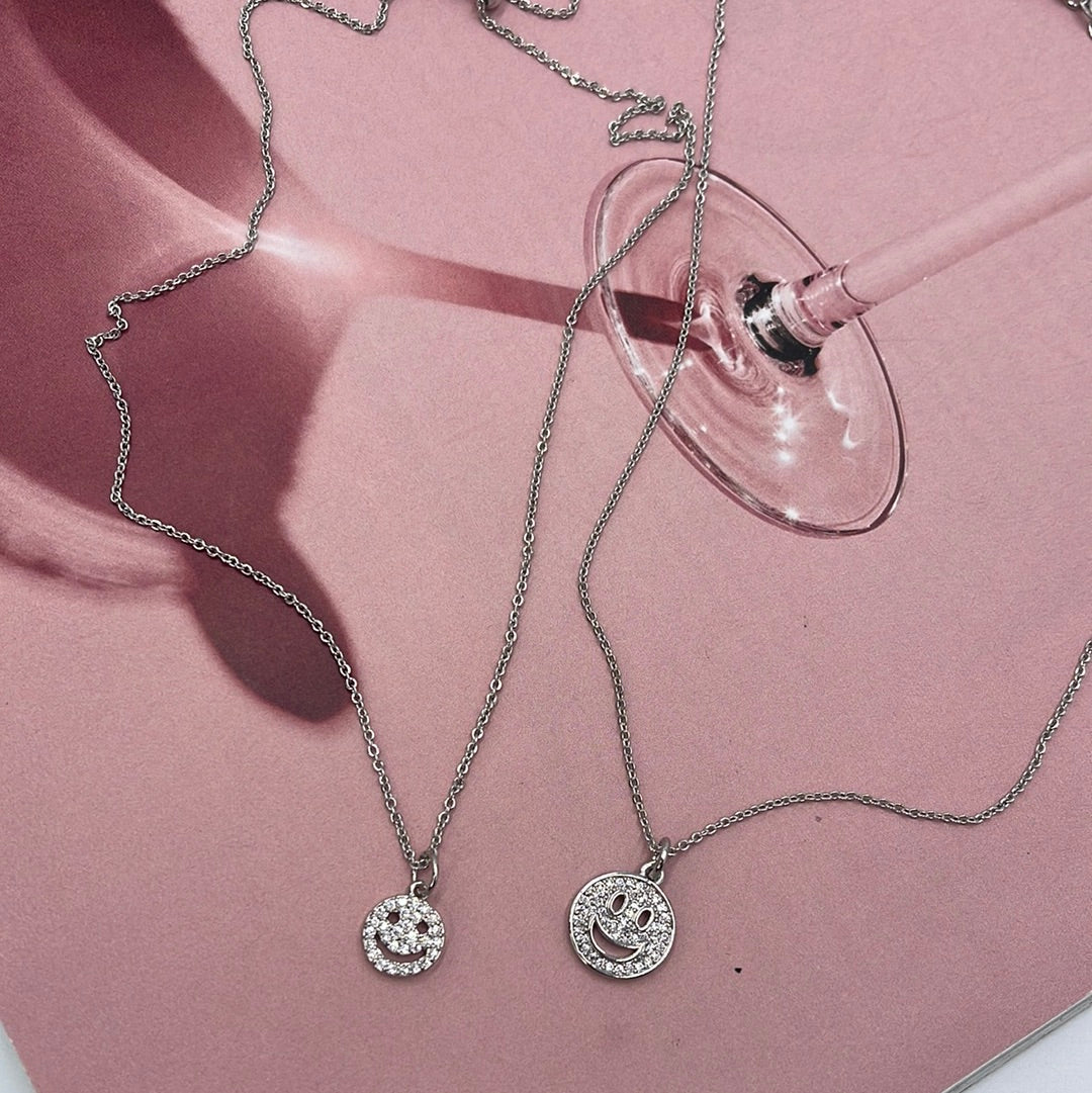 Smile Face Silver Necklace