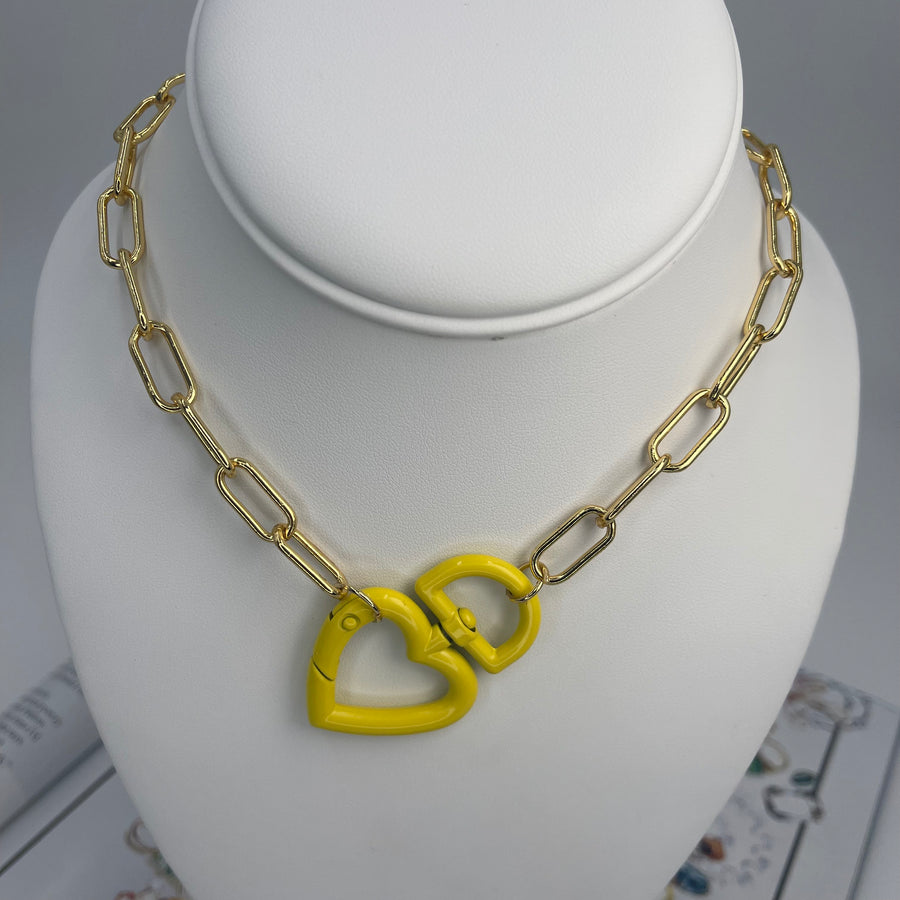 Chunky Lock Heart Necklace