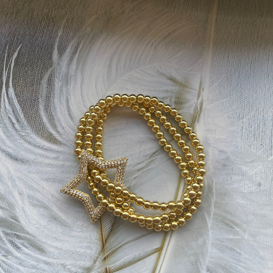 Three Gold Beads Bracelet