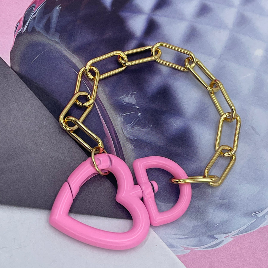 Chunky Lock Heart Bracelet