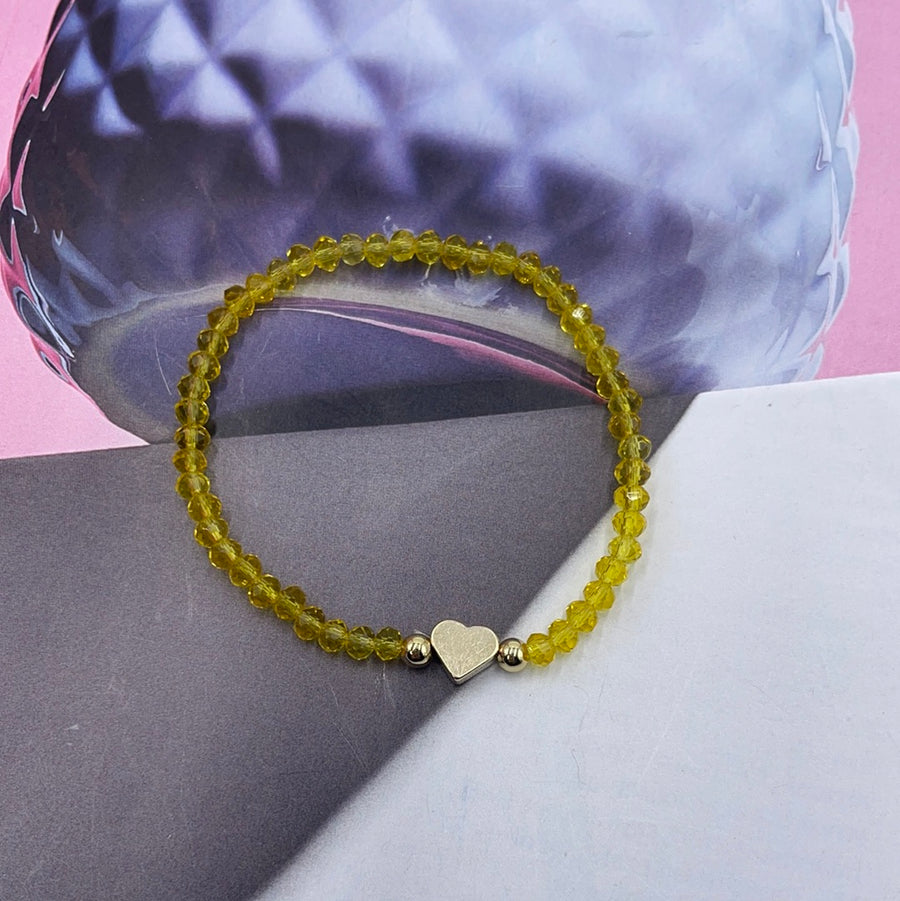 Crystal Heart Elastic Bracelet