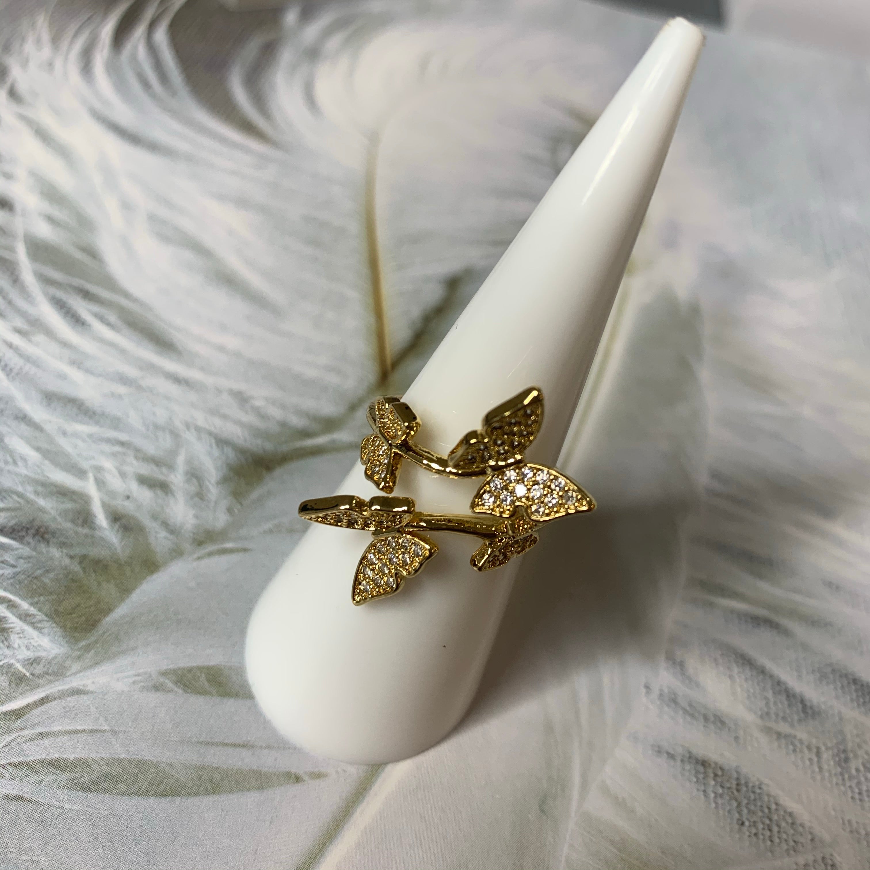 Double Butterflies Ring