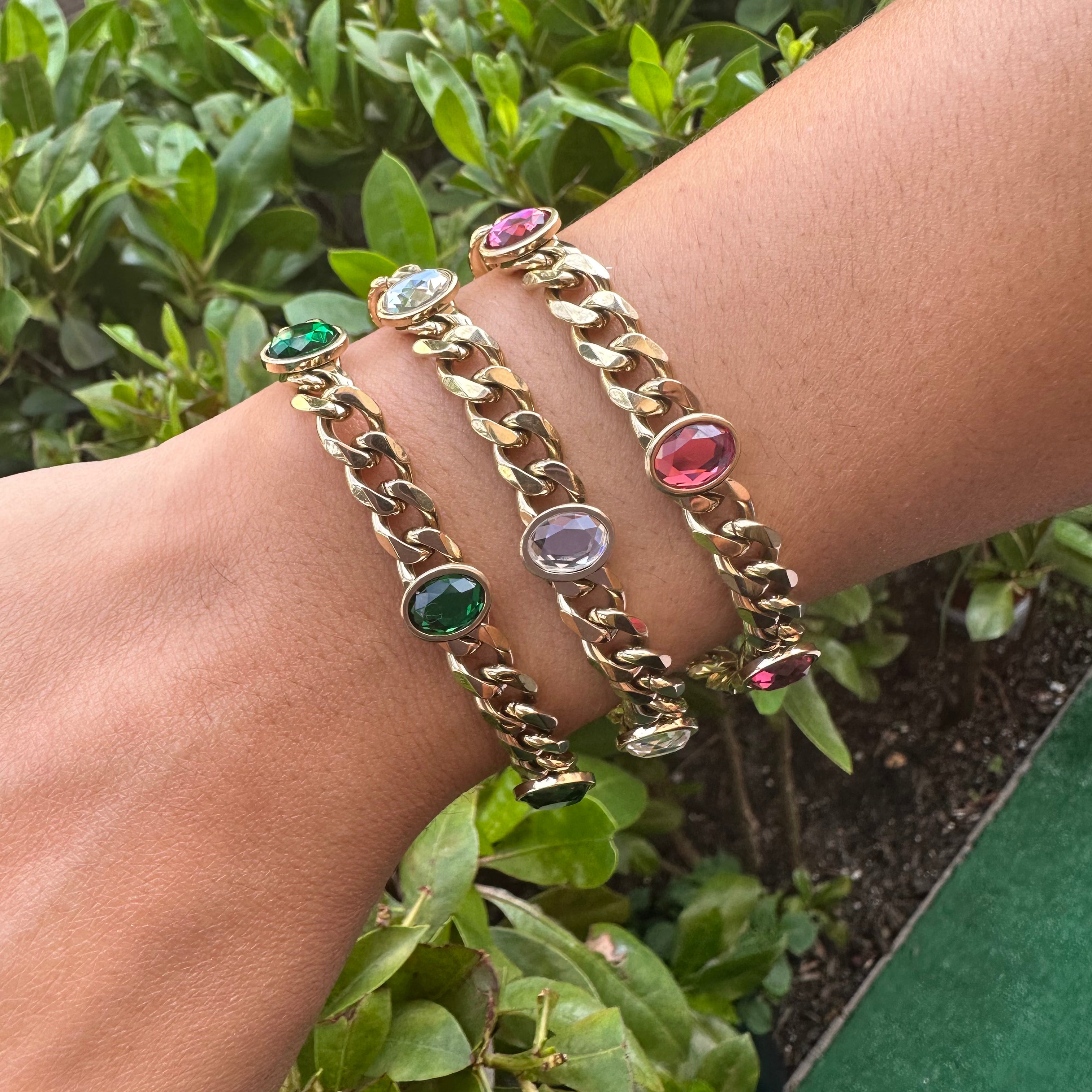 Cuban Crystal Stone Bracelets