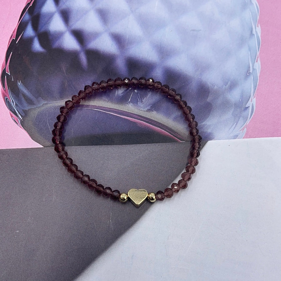 Crystal Heart Elastic Bracelet