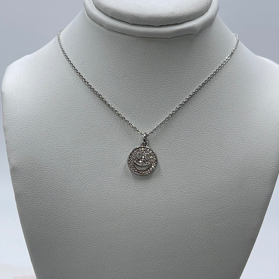 Smile Face Silver Necklace