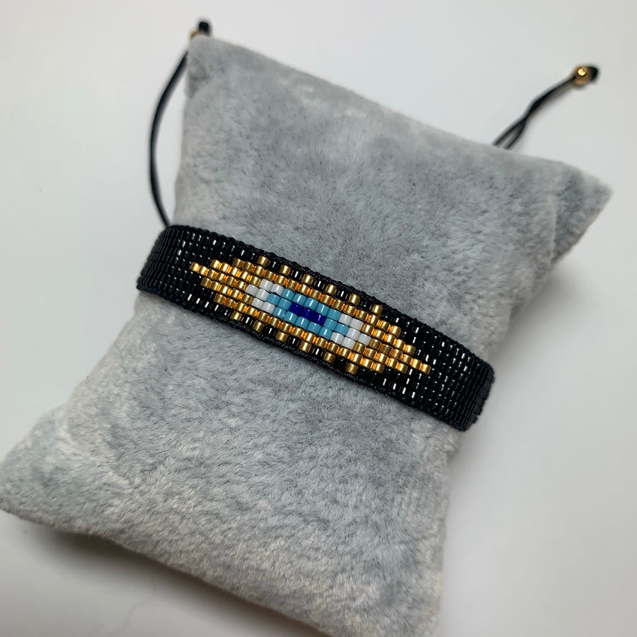 Thin Evil Eye Beaded Bracelet