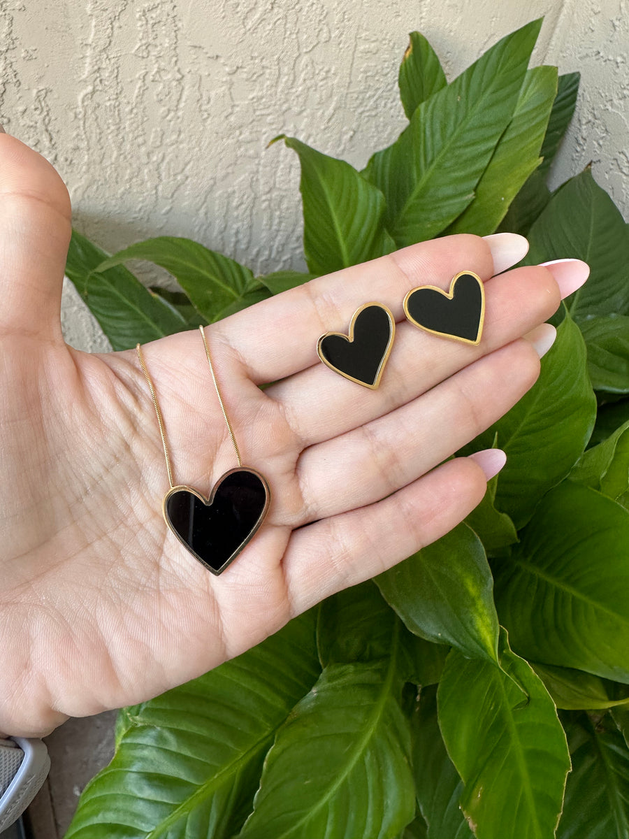 Stone Hearts Earrings