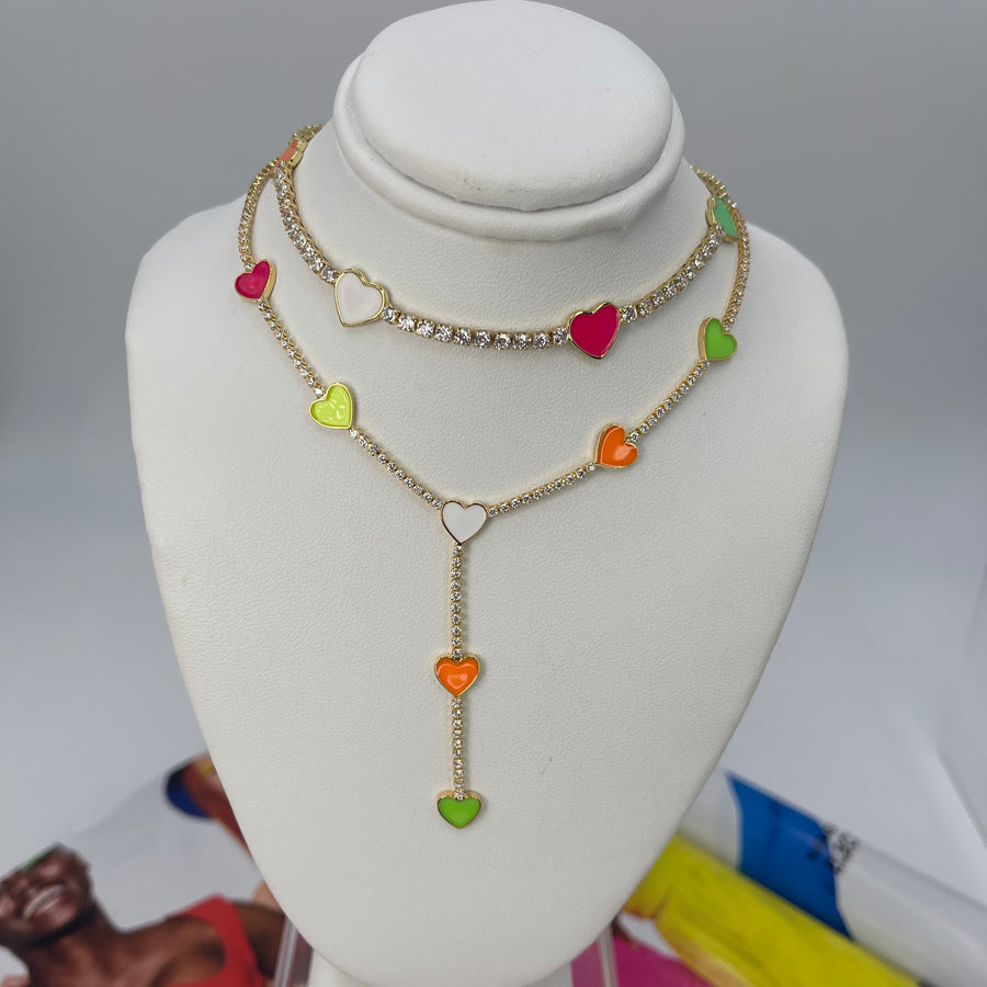 Summer Heart Crystal Necklace