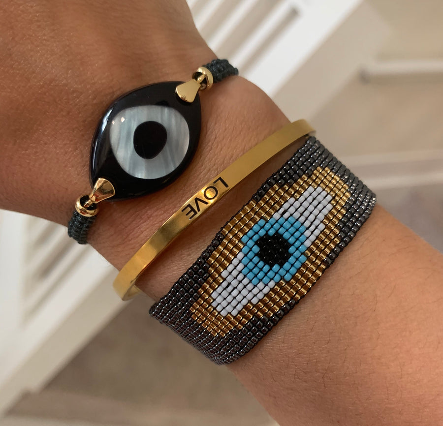 Stone Evil Eye Bracelet