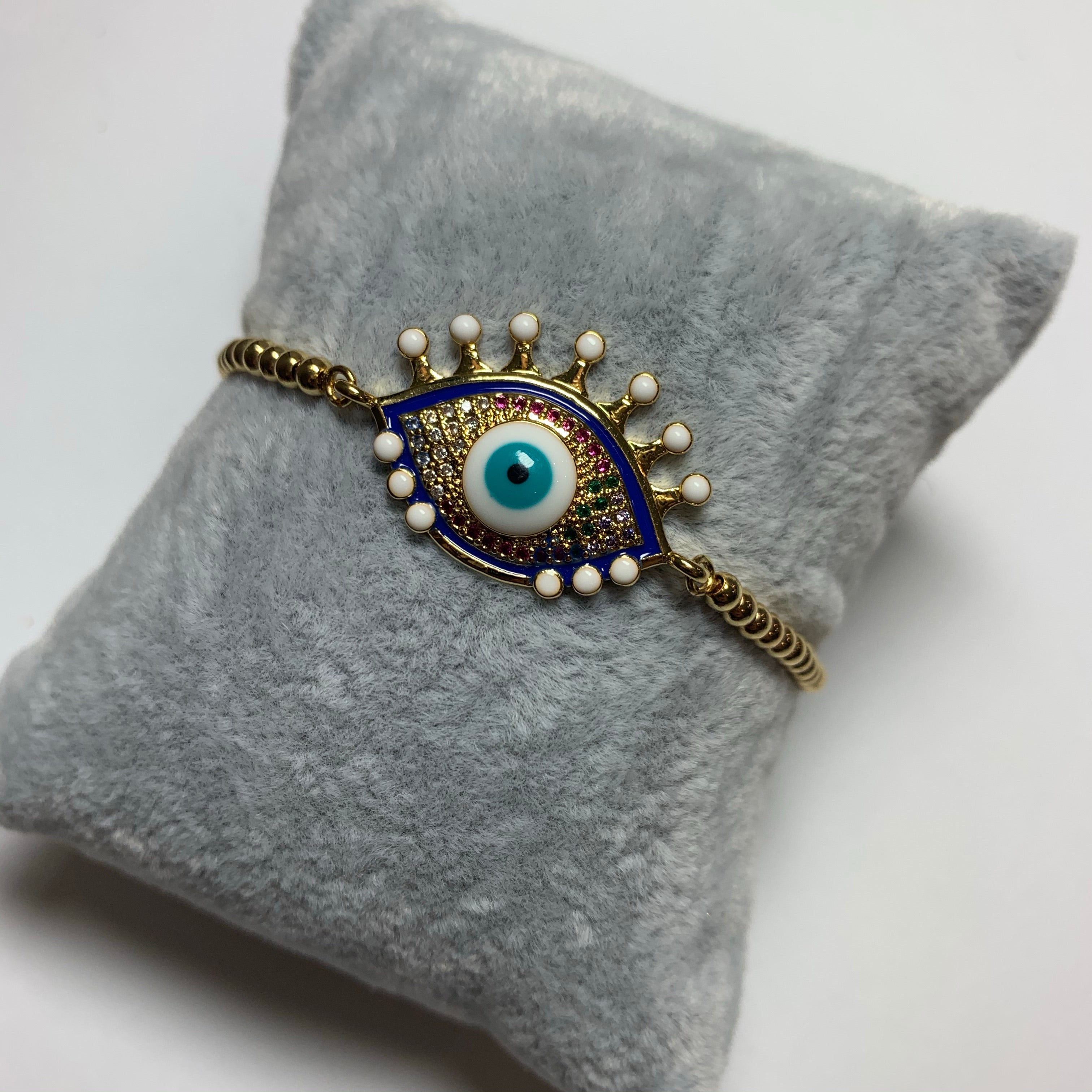 Color and White Lashes Evil Eye Bracelet