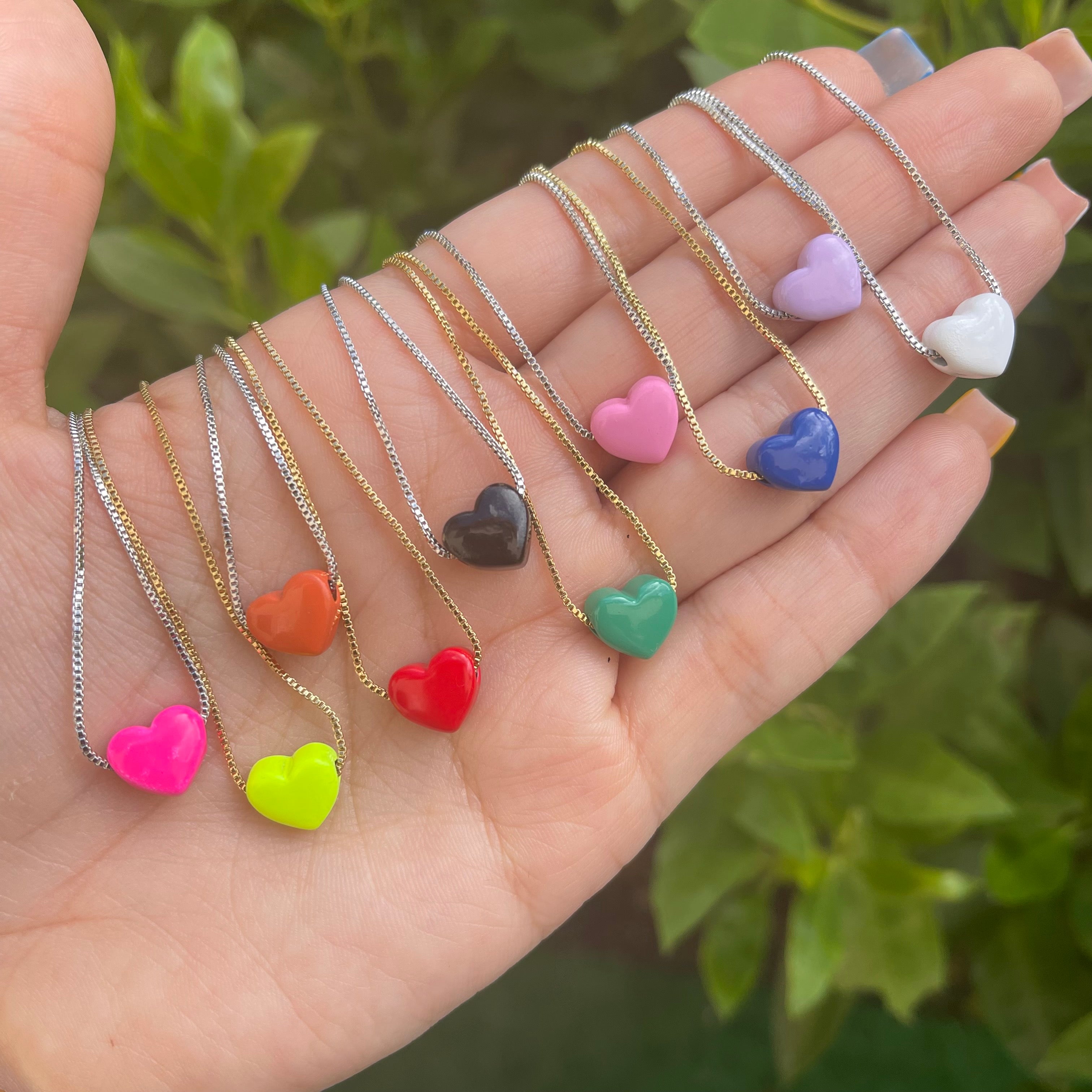 Cute Color Heart Necklace