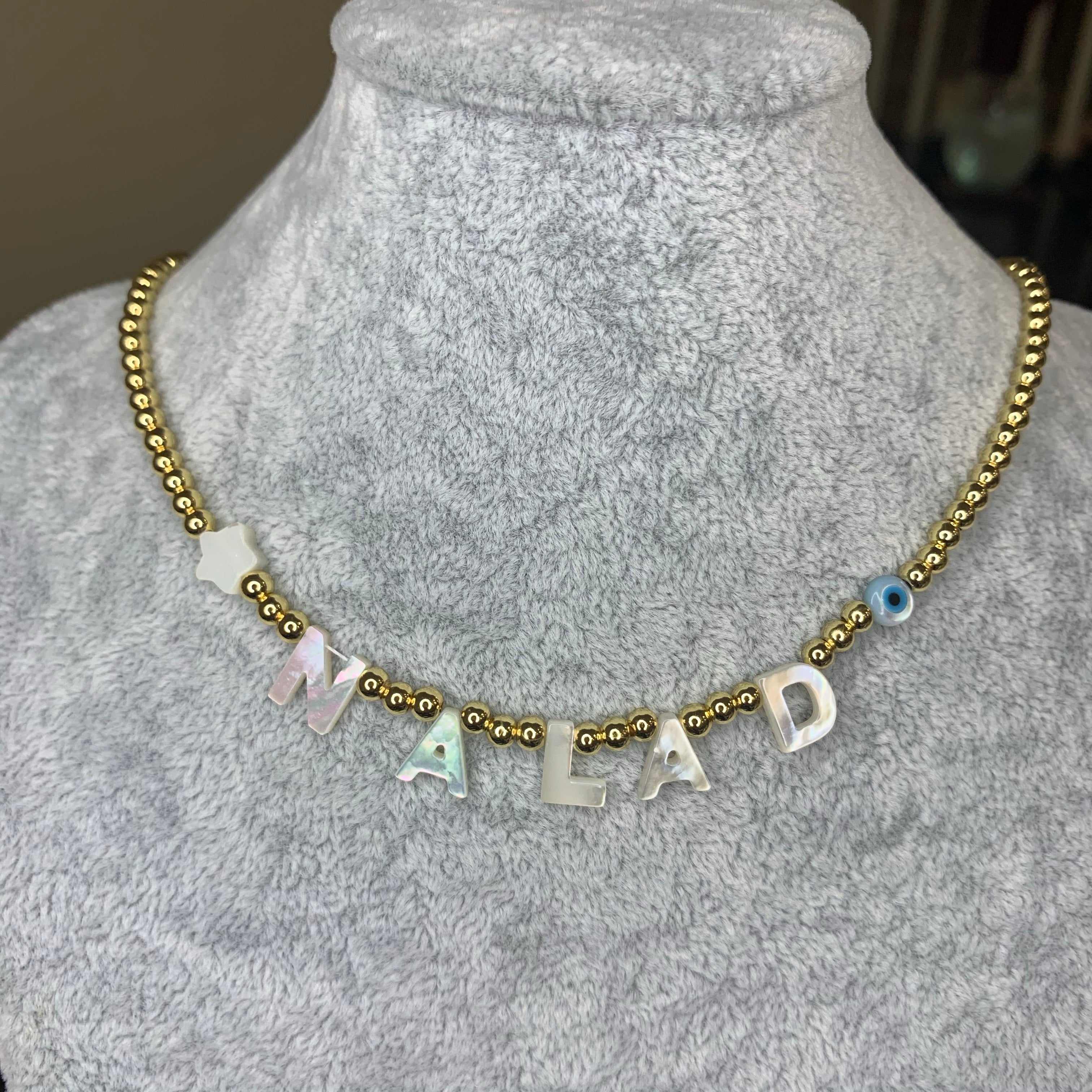 Custom Nacar Letters Necklace