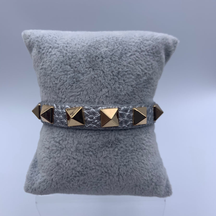 Leather Pyramids Bracelet